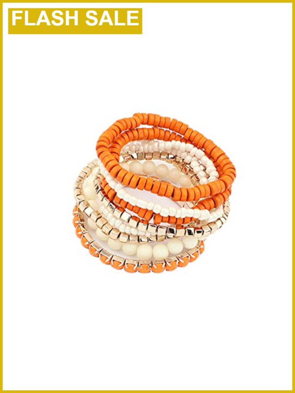 Boho Multi Strand Stretch Bracelet Set Wooden Cube Alloy Bead Stackable